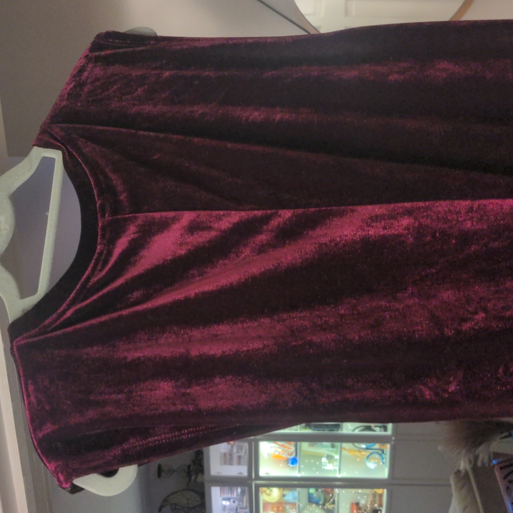 Nadine West size L velvet deep maroon dress NWT